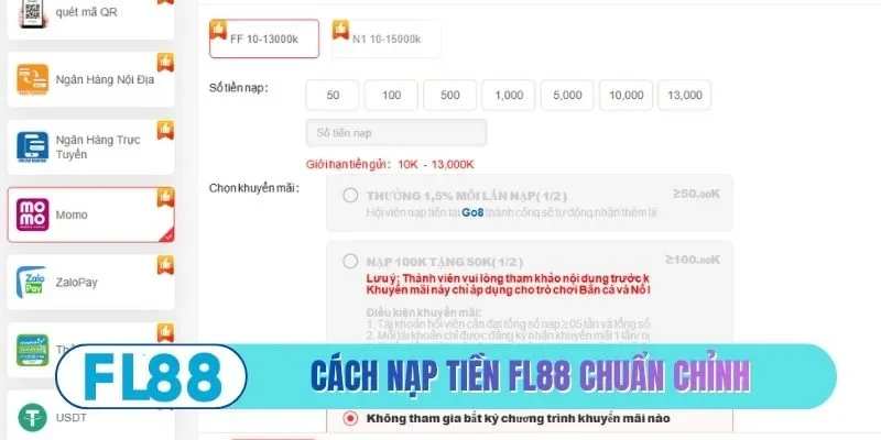 Cách nạp tiền chuẩn không cần chỉnh