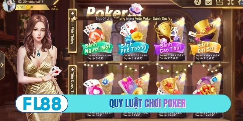Quy luật chơi poker xanh chín