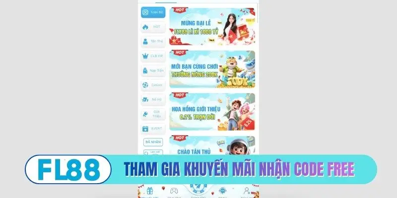 Tham gia khuyến mãi nhận code free