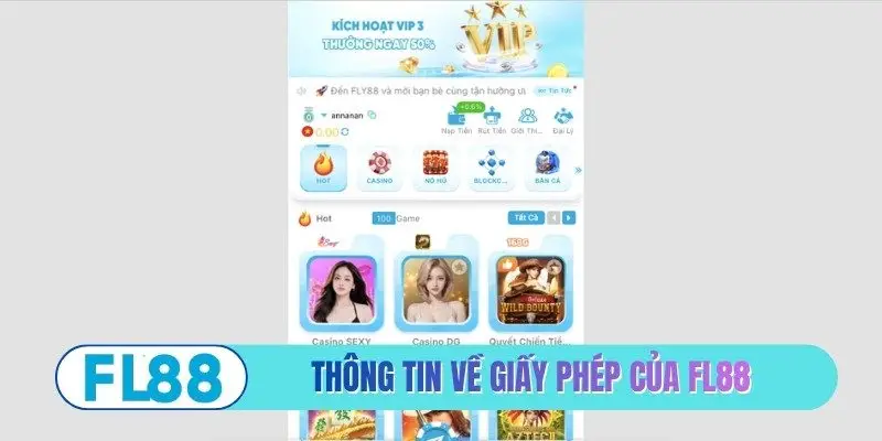 Thông tin về giấy phép của FL88
