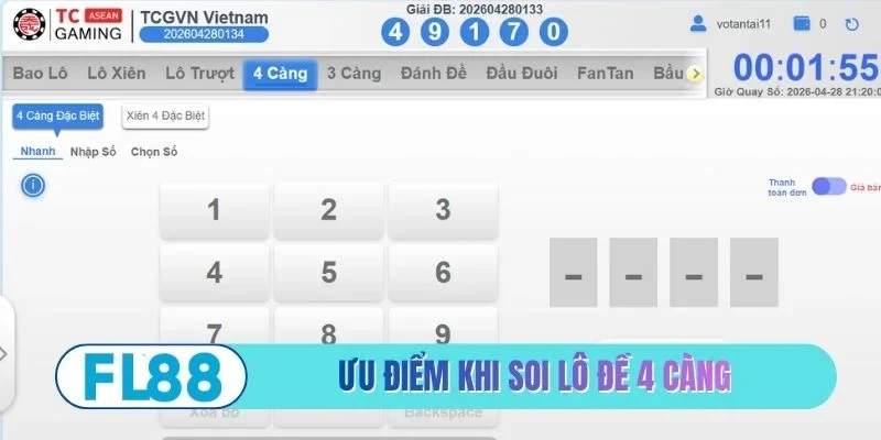 Ưu điểm cực chất khi soi lô đề 4 càng